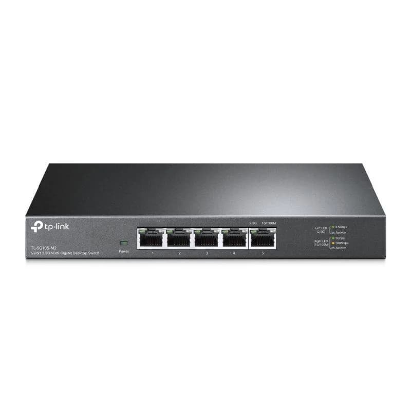 "5-Port 2.5G Multi-Gigabit Desktop Switch PORT: 5× 2.5G RJ45 Ports SPEC: Desktop Steel Case FEATURE: Plug and Play"