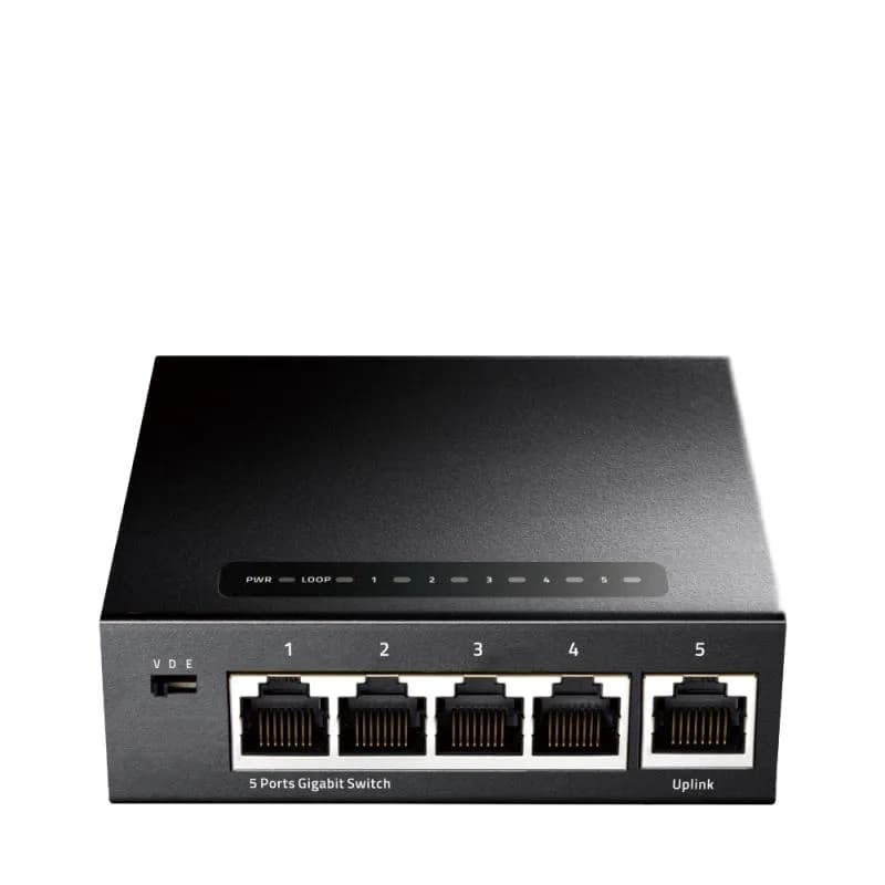 CUDY 5-Port Gigabit Ethernet Switch, 5 10/100/1000M RJ45 Ports, IGMP Snooping, Loop Detection/Prevention, 802.1p/DSCP QoS, Desktop Metal Case, Power Saving, Plug & Play, Wall-Mount