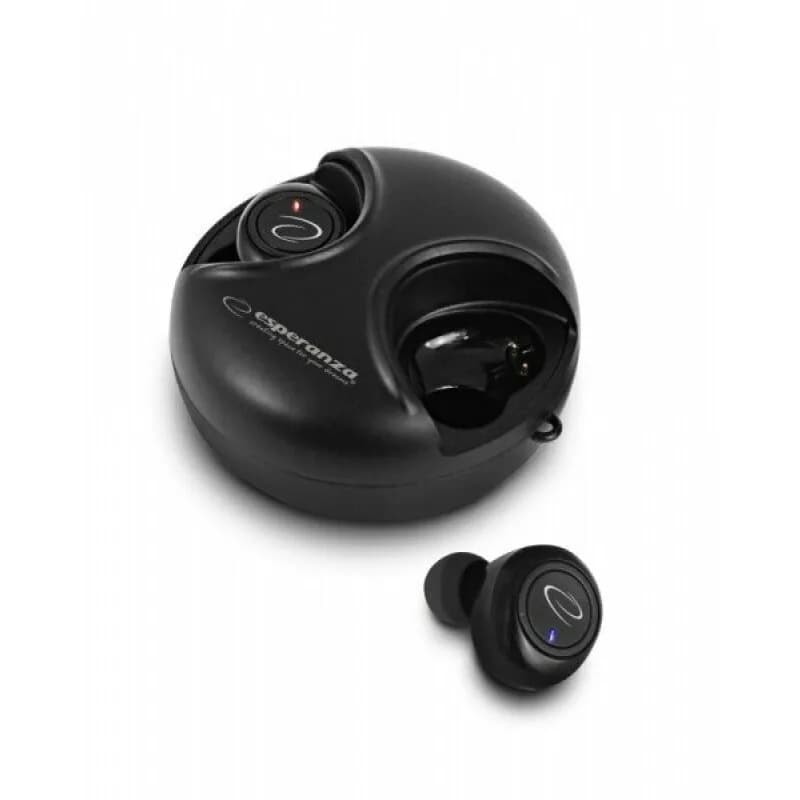Casti True Wireless cu microfon Esperanza Aries, EH228K, Bluetooth, Touch control, Negru "EH228K"