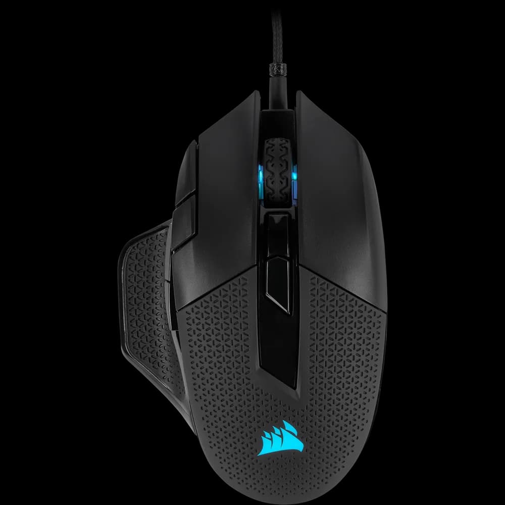 MOUSE CORSAIR, "NIGHTSWORD RGB", gaming, cu fir, USB, optic, 18000 dpi, butoane/scroll 8/1, iluminare, butoane programabile, negru, "CH-9306011-EU"