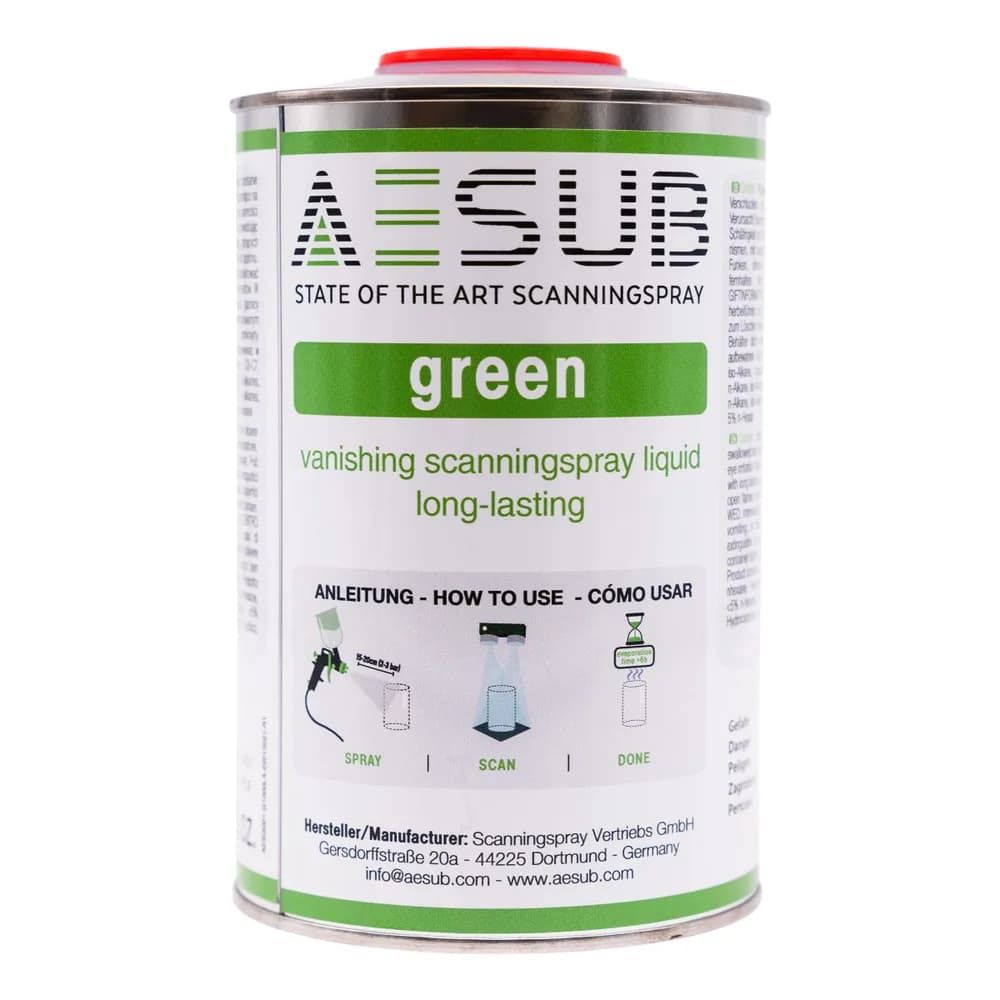 Spray pentru scanare 3D AESUB Green – Spray Gun Solution – 1000 ml