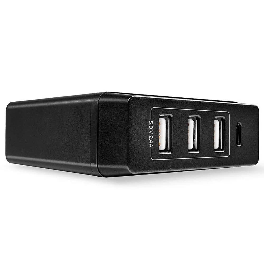 Hub USB LINDY 4 Port USB Type C and A Smart Charger with Power Delivery, 72W USB-A, 4 porturi, Negru