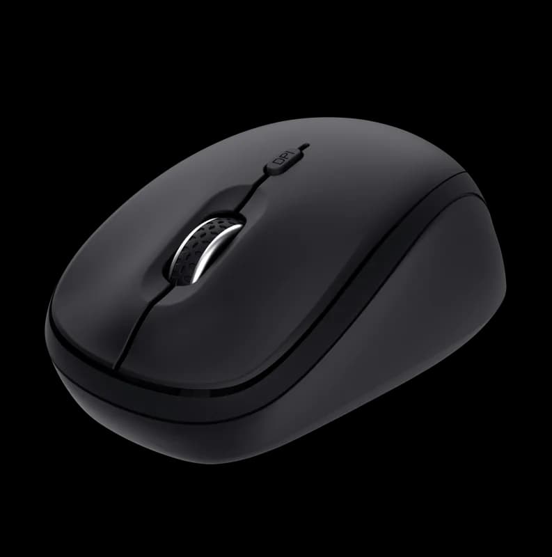 Mouse Wireless Trust Yvi+, 1600 DPI, Negru