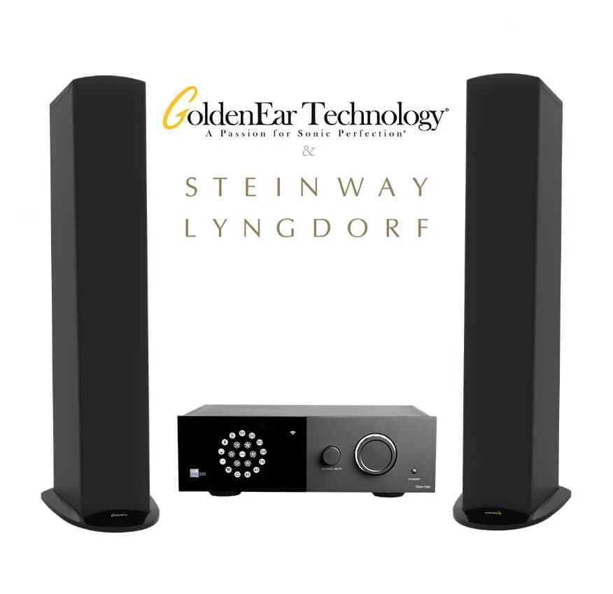 Pachet cu boxe de podea Goldenear TRITON 5 si Amplificator Lyngdorf TDAI-1120, Streaming, HDMI ARC, RoomPerfect