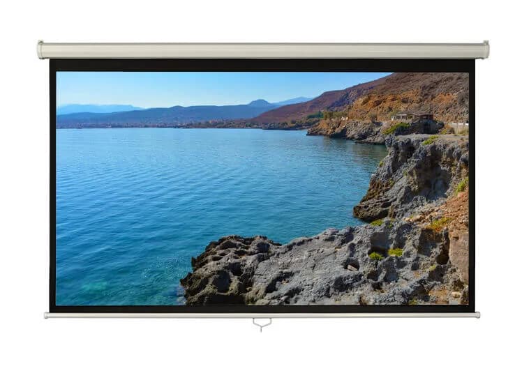 Ecran proiectie manual, perete/tavan, 220 x 123 cm, Blackmount, Format 16:9