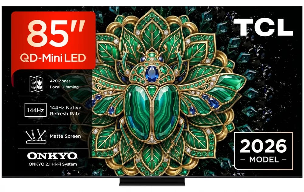 Televizor TCL QD-MiniLED 85MQLED75L, 214 cm, Smart Google TV, 4K, Onkyo (Model 2026)