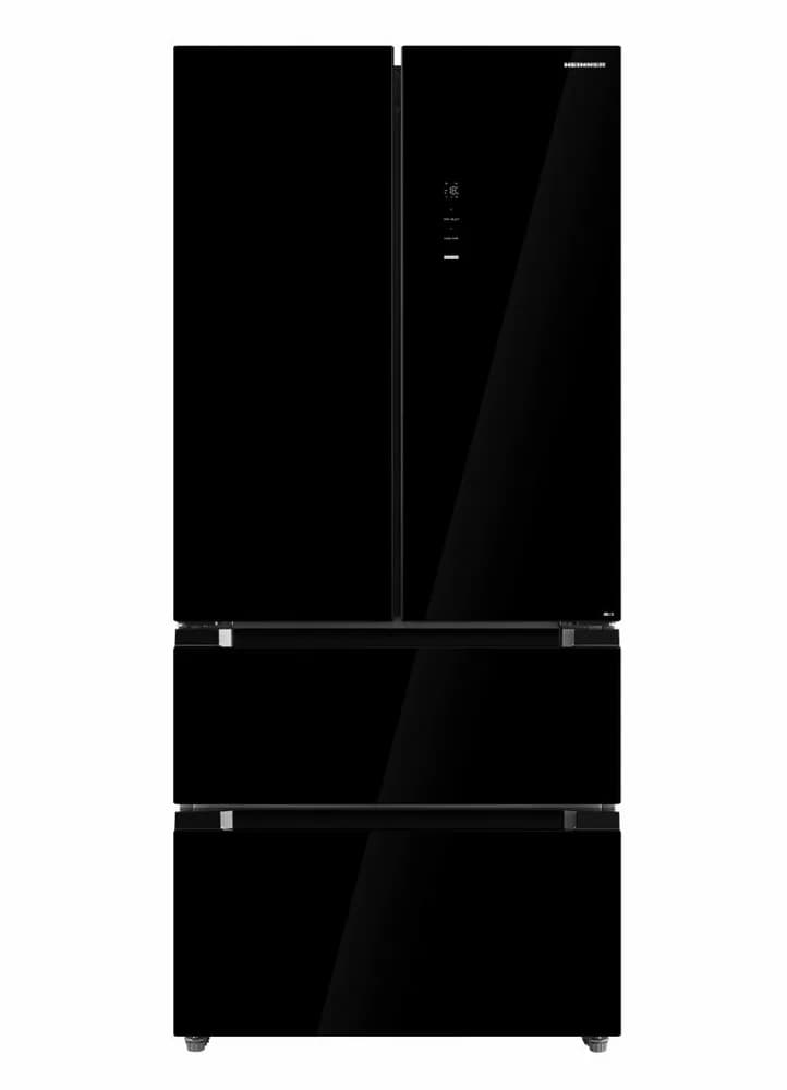 Combina frigorifica HEINNER HCFD-M516INVHGBKE++, No Frost, 516 l, Clasa E, Compresor inverter, Sticla Neagra