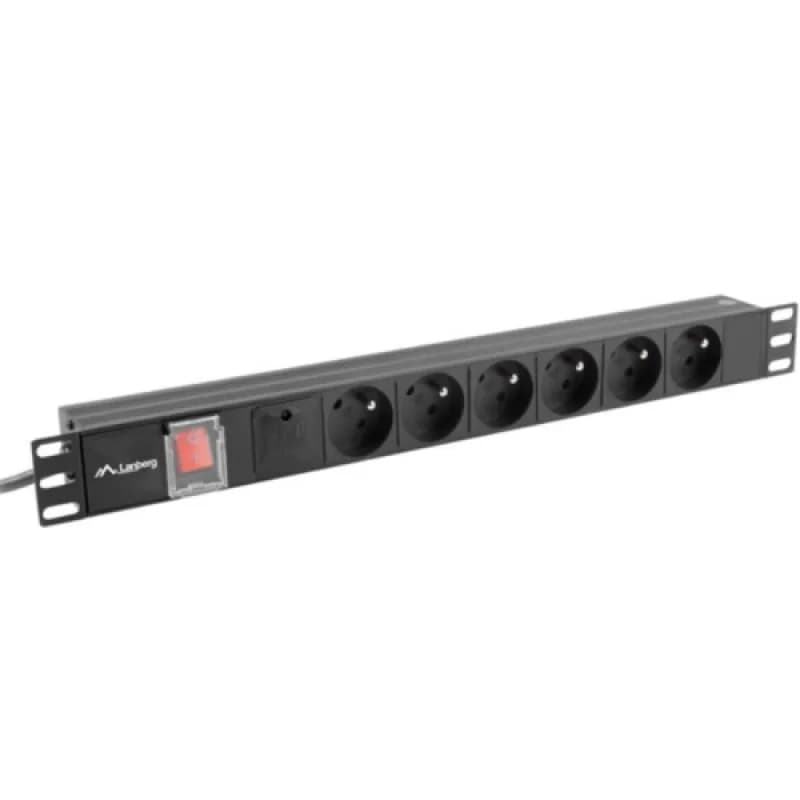 Unitate distributie alimentare PDU 19", 1U, 10A, 6 prize , negru, C14