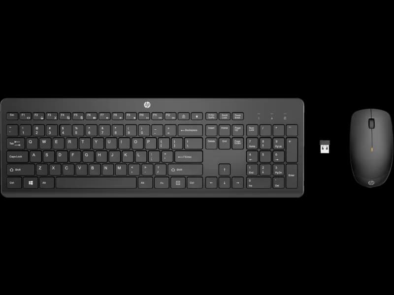 Kit Wireless tastatura si mouse HP 235, taste numerice, negru