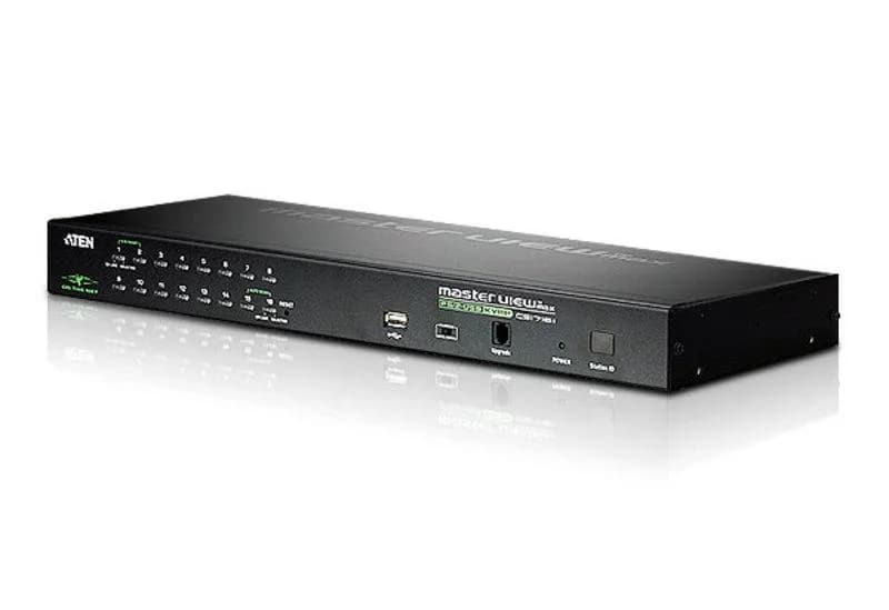 Switch KVM Aten, Raft pentru montat echipamente 1U Negru, Număr de calculatoare: 256, Tastatură de tip port: USB, PS/2 Mouse tip de port: USB, PS/2 Video Type portul: VGA, QXGA 2048 x 1536 Pixel, material carcasa metal, negru