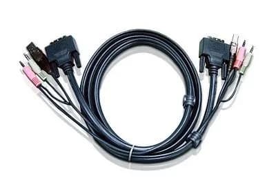CABLU KVM ATEN cablu 3 in 1, conector tip USB (T) | 3.5 mm Jack (T) x 2 | DVI-D (T), "2L-7D02U"