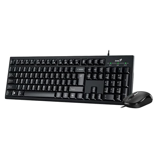 KIT wired GENIUS USB, tastatura 104 taste (concave) + mouse optic 1200dpi, 3 butoane, AI key, black, "KM-100SE" "31330009400"