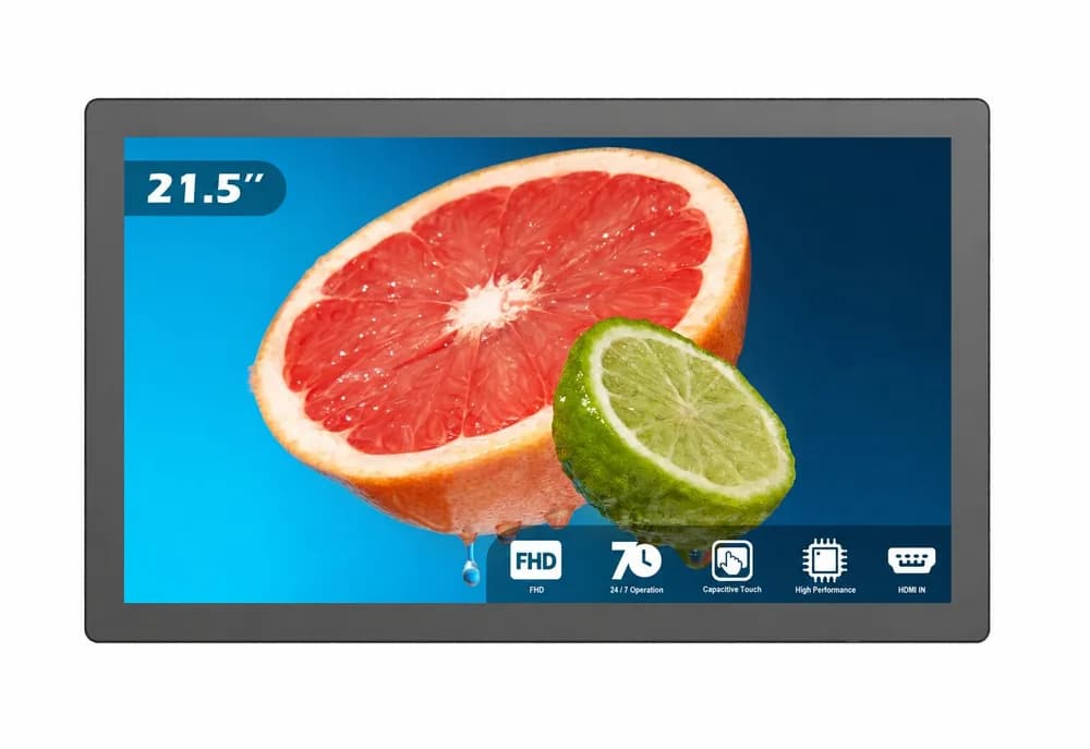 Display Touch EvoBoard 21,5″ – 1920 × 1080 Full HD, PCAP 10 puncte, HDMI IN, fără OS, 24/7, model TP-215B