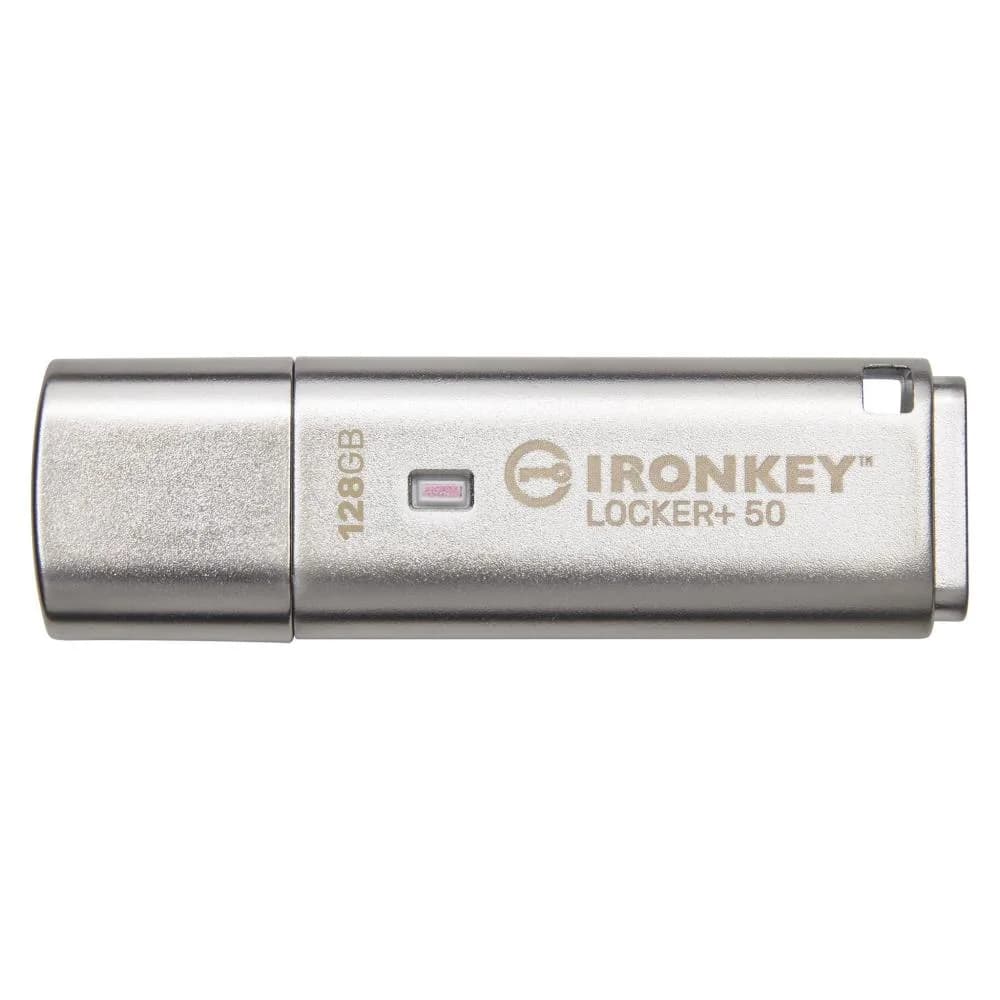 128GB IronKey Locker Plus 50 AES Encrypted, USBtoCloud, "IKLP50/128GB"