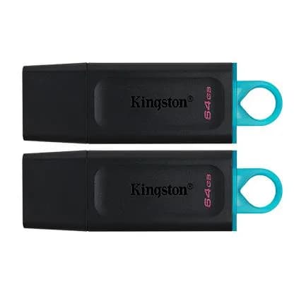 64GB USB3.2 Gen 1 DataTraveler Exodia (Black + Teal) - 2 Pieces, "DTX/64GB-2P"