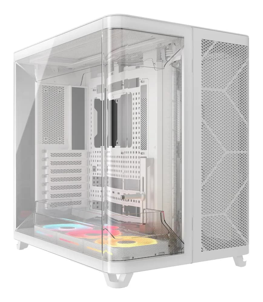 Carcasa Corsair AIR 5400 LX-R RGB LINK, Triple Chamber, Panoramic Glass, Mid-Tower, Alb "CC-9011321-WW"