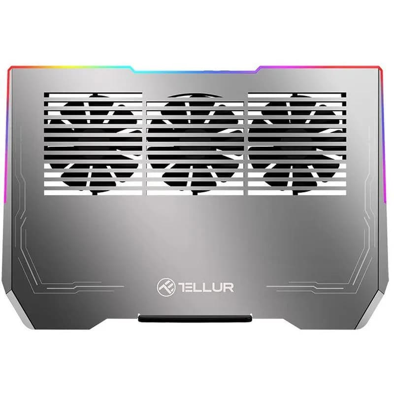 Stand/Cooler notebook TELLUR Shade, pana la 17 inch, 3 ventilatoare, Argintiu