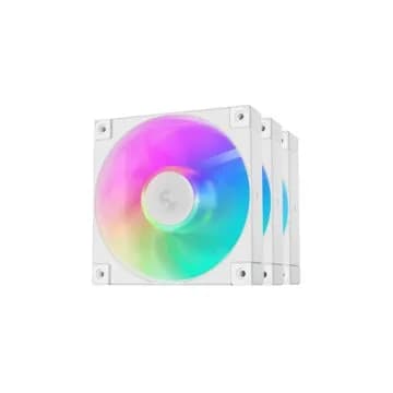 Set 3 ventilatoare DeepCool "FD12", 120mm, 400 - 2050rpm, Hydro bearing, 63.6 cfm, ARGB, 4-pin, alb, "R-FD12-WHAPN3-G"