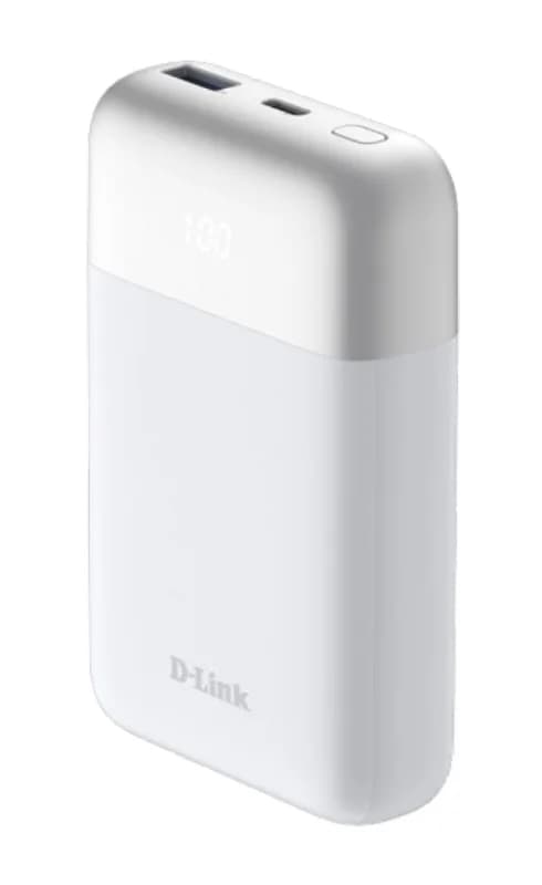 D-Link DPP-101. Battery capacity: 10000 mAh. USB Type-A output ports: 1, USB Type-C ports quantity: 1. Product colour: White