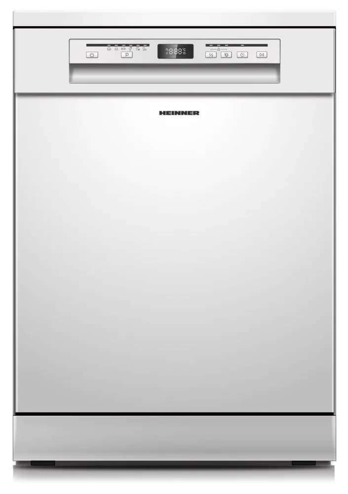 MASINA DE SPALAT VASE HEINNER HDW-FSM60614DWE++. 14 SETURI, CLASA DE EFICIENTA ENERGETICA E, CONTROL ELECTRONIC, DISPLAY DIGITAL, 6 PROGRAME: INTENSIV, UNIVERSAL, ECO, PAHARE, 90 MIN, RAPID (30 MIN), FUNCTIE HALF LOAD, EXTRA USCARE, PORNIRE INTARZIATA (1-24H), COS SUPERIOR AJUSTABIL PE INALTIME