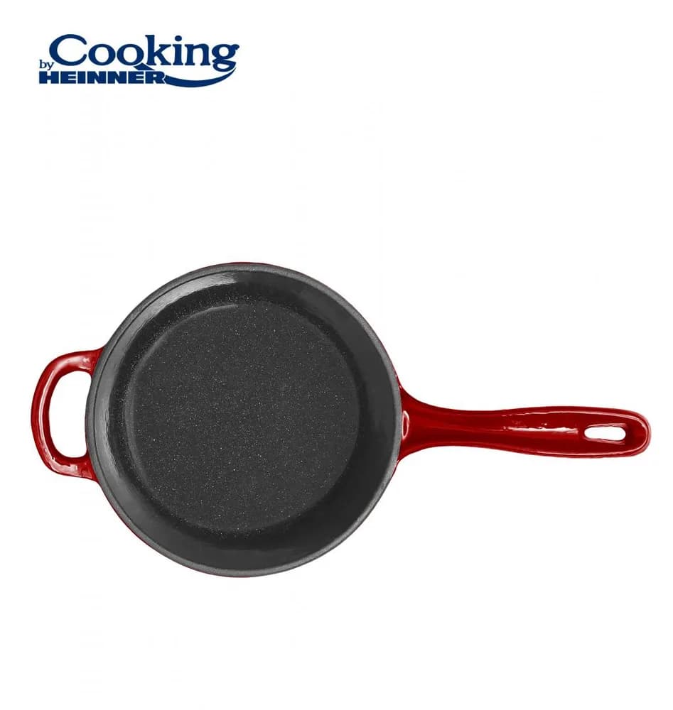 CASEROLA FONTA EMAILATA + CAPAC 19 X 9 CM, 1.8 L, RED LINE, COOKING BY HEINNER