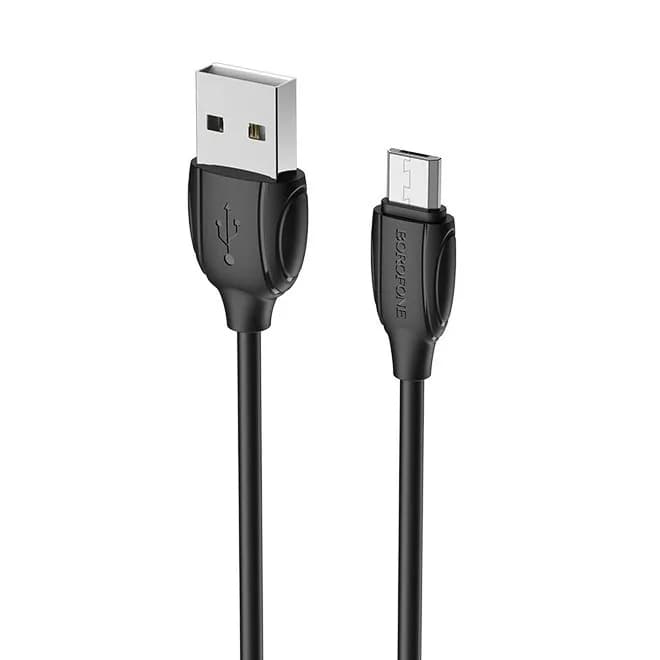 CABLU alimentare si date Borofone "BX19", Charging Data Cable pt. smartphone, USB la micro USB, 2.4A, 1m, negru "6931474701770"