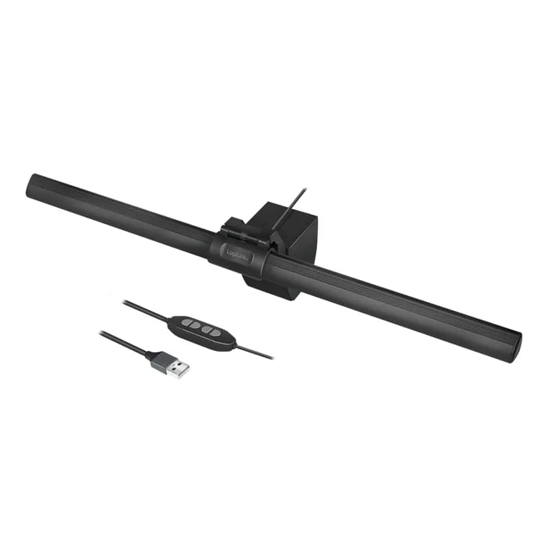 LAMPA LED Logilink, pt. birou, tip bar - se monteaza pe monitor, 3 temp. culoare, inclinare 120 grade, 5V/1A, alimentare USB-A, cablu 2.1m, negru, "UA0372" (include TV 0.18lei)