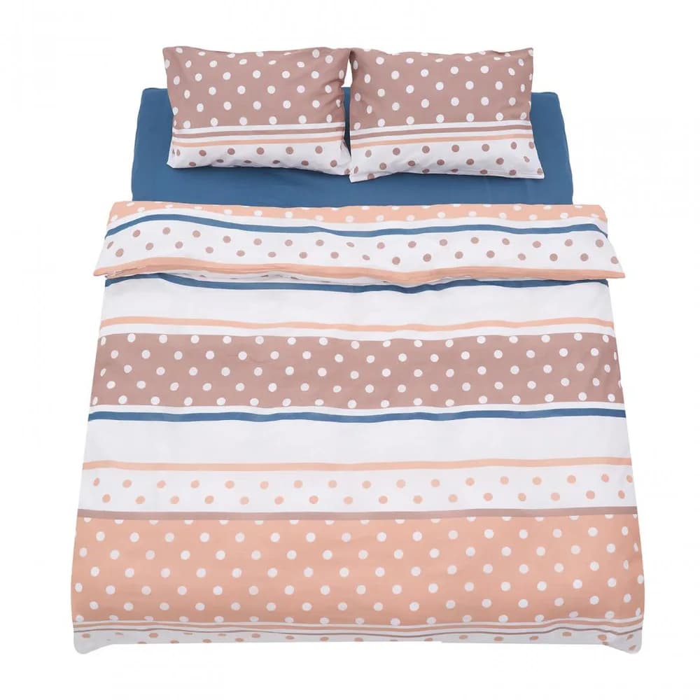 Lenjerie dubla 100% bumbac 4 piese, Polka