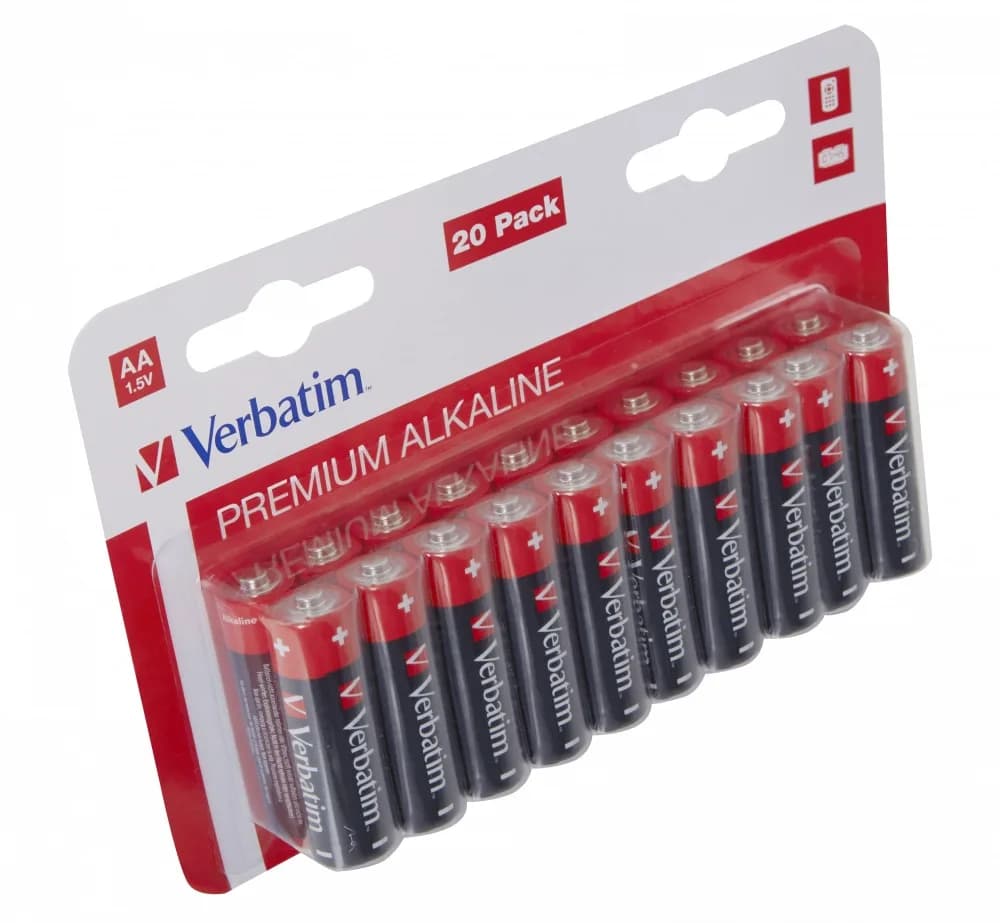 BATERIE VERBATIM AA (R6), 1.5V alcalina, 20 buc., "49877"