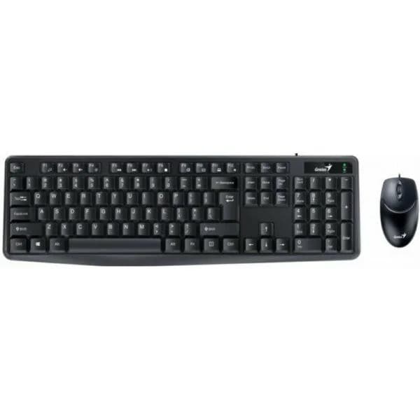 Kit Wired tastatura si mouse Genius KM-170, taste numerice, negru