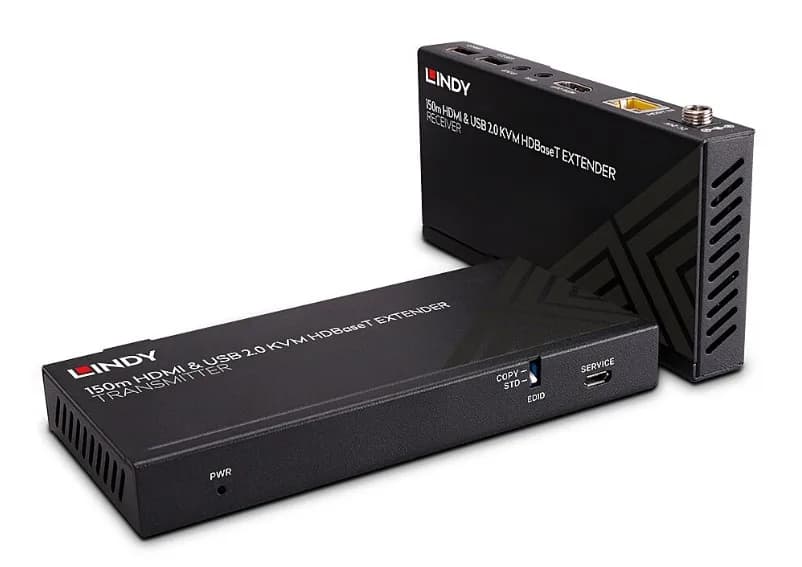 Extender KVM HDBaseT Cat.6 HDMI 4K60, USB 2.0 și IR, 150 m, Lindy 39384