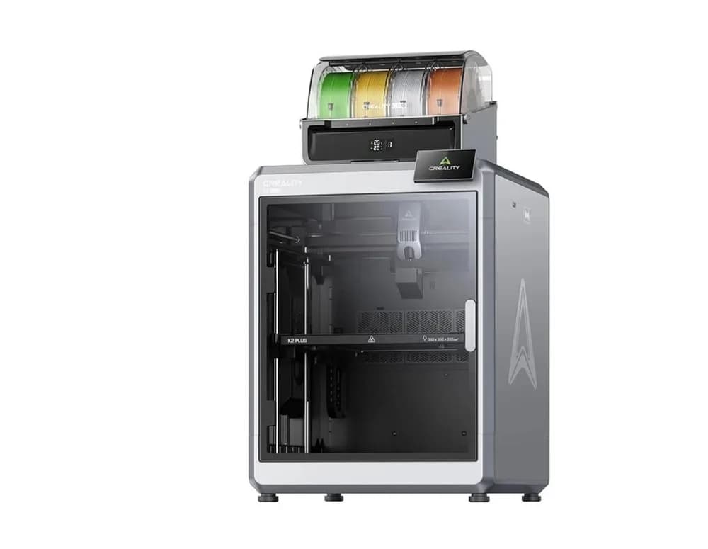 Imprimanta 3D CREALITY K2 PLUS COMBO, Tehnologie FDM, Volum printare: 350*350* 350mm, Dimensiuni imprimanta: 495*515*640mm, Greutate: 35Kg, Viteza printare: 600mm/s max, Acuratete: 100mm±0.1mm, Inaltime strat: 0.05-0.3mm, Extruder: Dual-gear direct drive, Diametru filament compatibil: 1.75mm