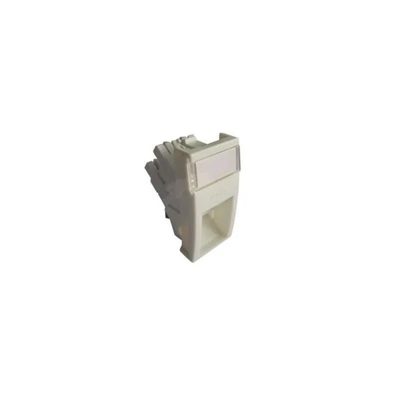 Conector inclinat, 1xRJ45 UTP cat.5e, 22.5x45 PowerCat, alb, (compatibil Legrand Mosaic) - Molex "MLG-00028-02"