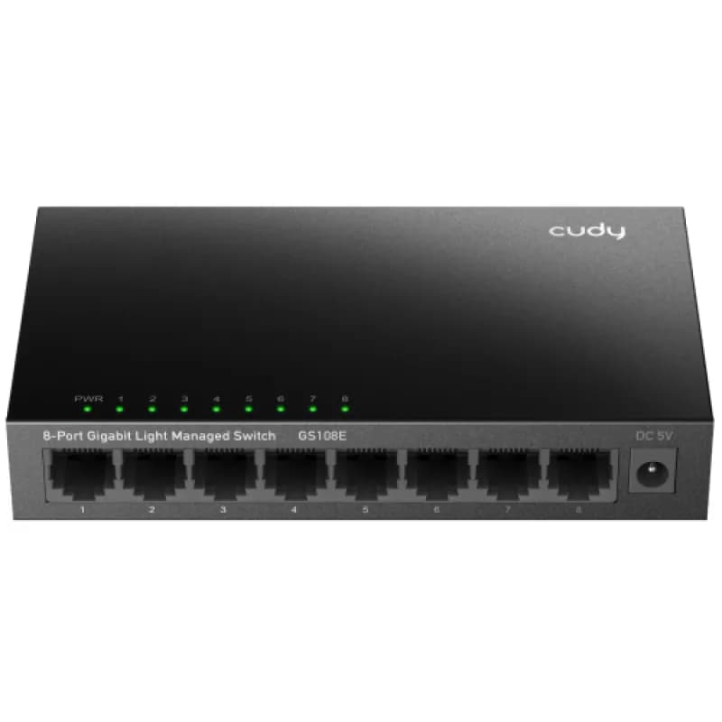 CUDY 8-Port Gigabit Light Managed Switch, 8 10/100/1000M RJ45 Ports, Desktop Metal Case, Power Saving, Plug & Play, Local management via WEB GUI, support STP/RSTP, 802.1Q/MTU/Port Based/Voice VLAN, Static Link Aggregation, Storm Control, 802.3 Flow Control, Loop Detection, IGMP snooping, QoS, DHCP