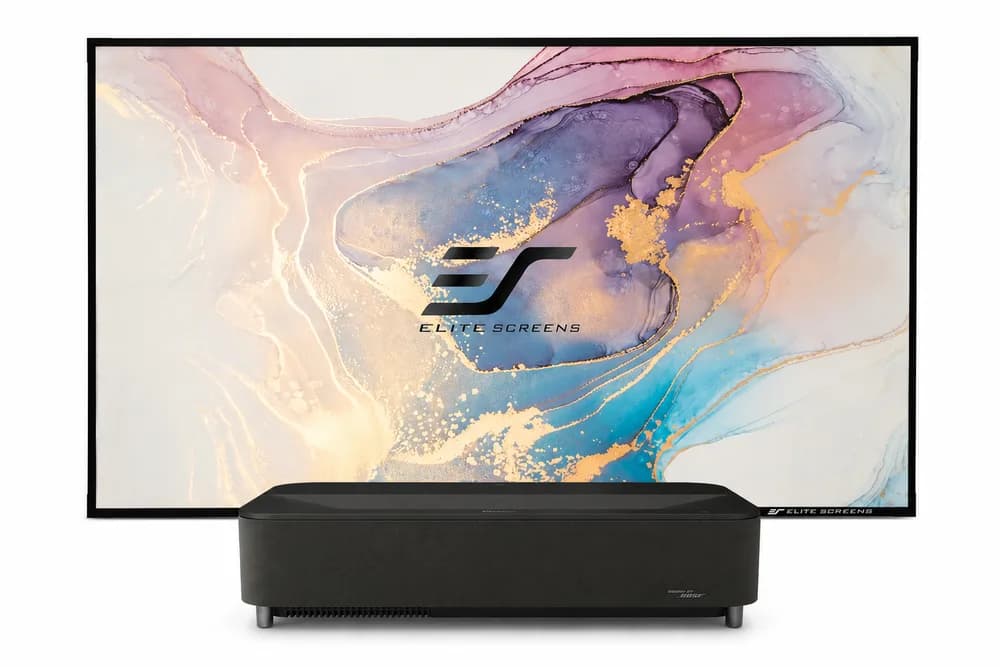 Pachet Epson Lifestudio Grand Plus EH-LS970W + Elite Screens AR100H-CLR3, UST 4K, 4000 lumeni, Google TV, Sound by Bose