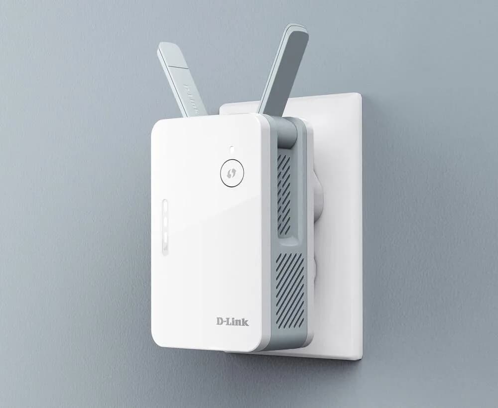 D-Link AX1500 Mesh Range extender E15, Standarde wireless: IEEE 802.11ax/ac/n/g/b/k/v/a/h, IEEE 802.3u/ab, interfata: 1xLAN, 2 x Antene externe, dimensiuni: 105 x 63.5 x 50 mm, greutate: 161g, Dual-band 2x2 Wi-Fi 6, viteza: 1201Mbps (5GHz), 300Mbps (2.4GHz) speeds.
