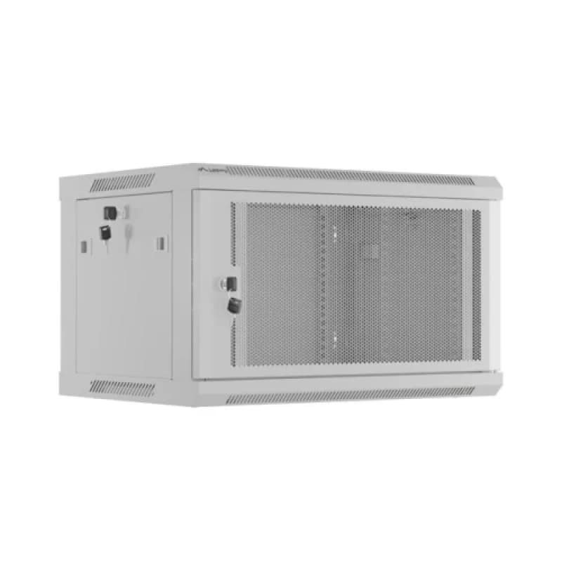 Dulap rack de perete 19", 6U, 600x450 mm, usa perforata, gri