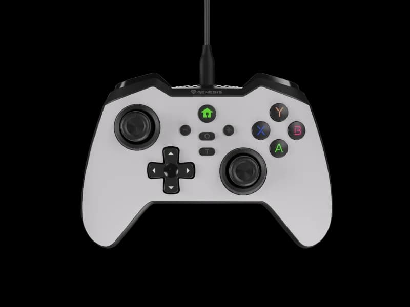 Controller cu fir Genesis Mangan 300, tip Analog/Digital, interfata USB, numar butoane 19, lungime cablu 200 cm, compatibilitate PC, ROG Ally, Nintendo Switch, Steam Deck, alb