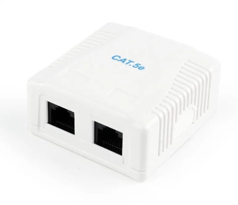 PRIZA RJ-45 aplicabila cu 2 iesiri GEMBIRD pt. cablu UTP, Cat5e, Krone (LSA) x 2 | RJ-45 (M) x 2, plastic, 1 buc, "NCAC-2U5E-01"