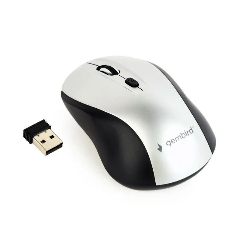 MOUSE GEMBIRD, PC sau NB, wireless, 2.4GHz, optic, 1600 dpi, butoane/scroll 4/1, negru / gri, "MUSW-4B-02-BS"