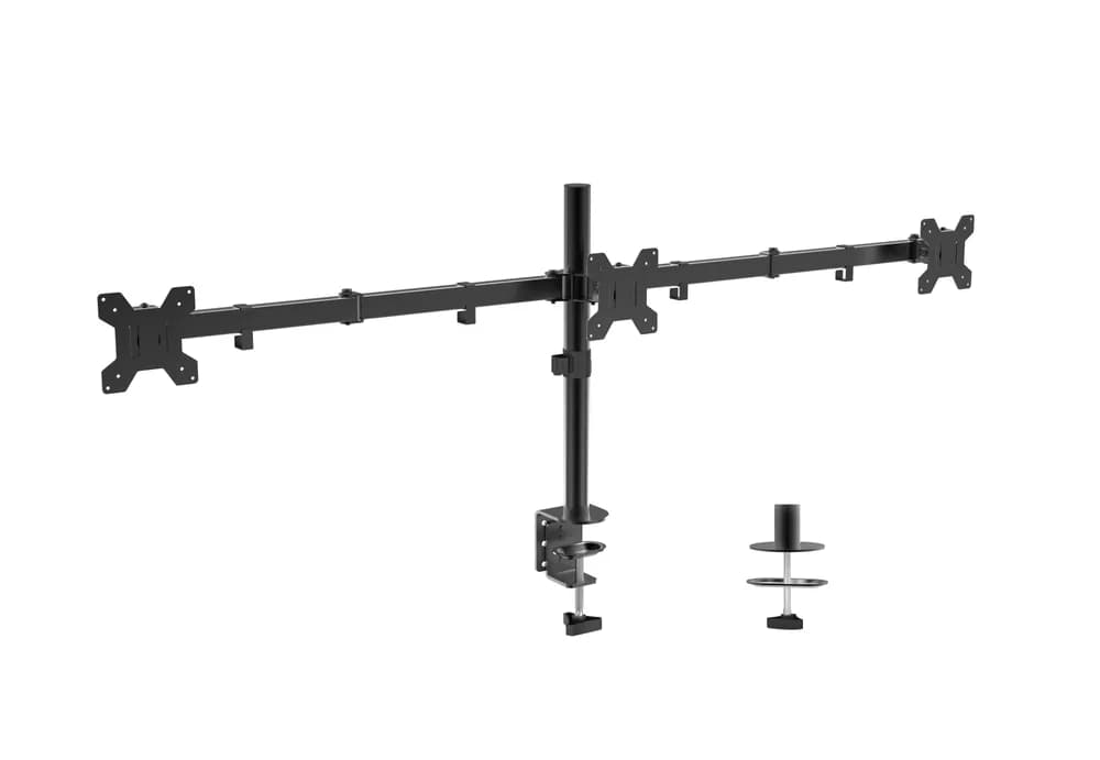 Suport Monitor BlackMount MENG03, 3 monitoare 10-27", cu menghina, max.8kg/ecran