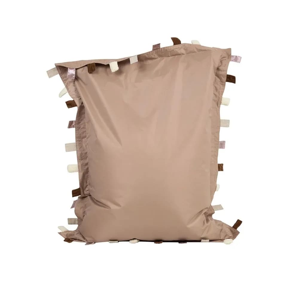 Pernă de podea puf senzorială cu etichete tactile, naturală – 100cm x 125cm