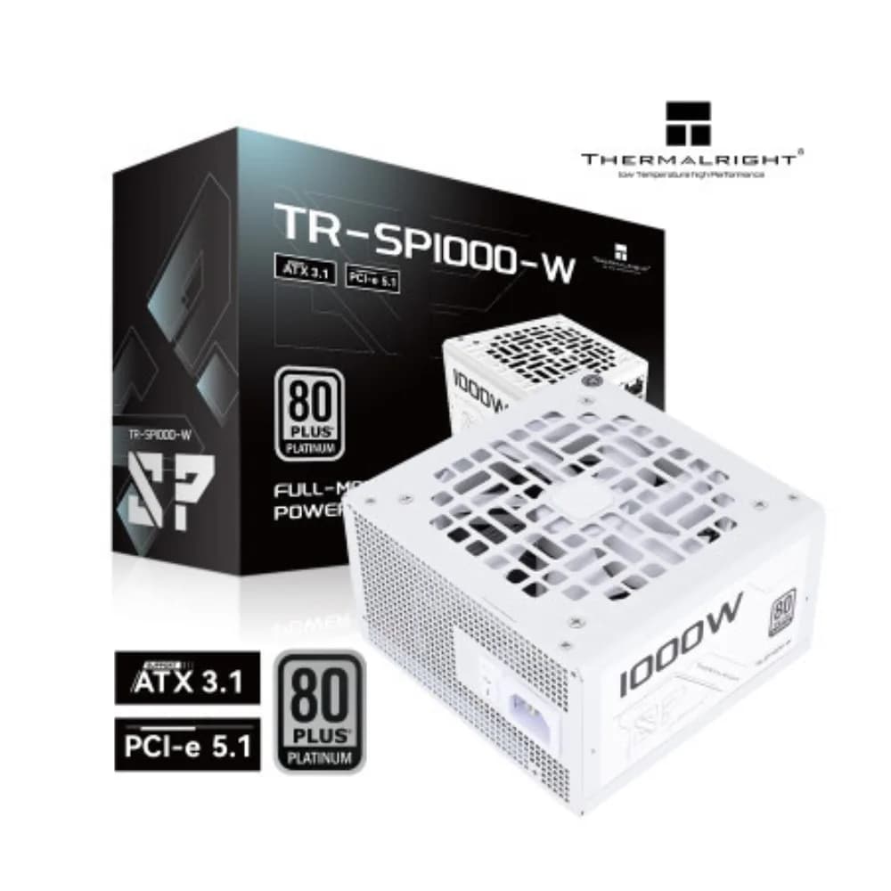 SURSA Thermalright "TR-SP1000W", 1000W, certificare 80 Plus Platinum, modular, LLC, DC to DC, PCI-E GEN 5.1 ready, fan 120mm, alb, "TR-SP1000W"