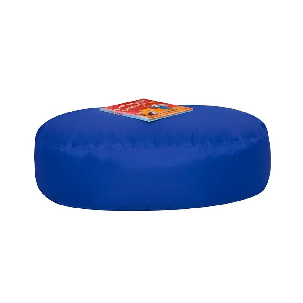 Fotoliu puf oval pentru două persoane, albastru, suport pentru spate, scaun de activități