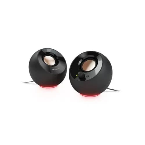CREATIVE PEBBLE SE USB-C 2.0 Speakers w/Bluetooth 5.3, RGB Lighting, Aux, black "51MF1725AA000"
