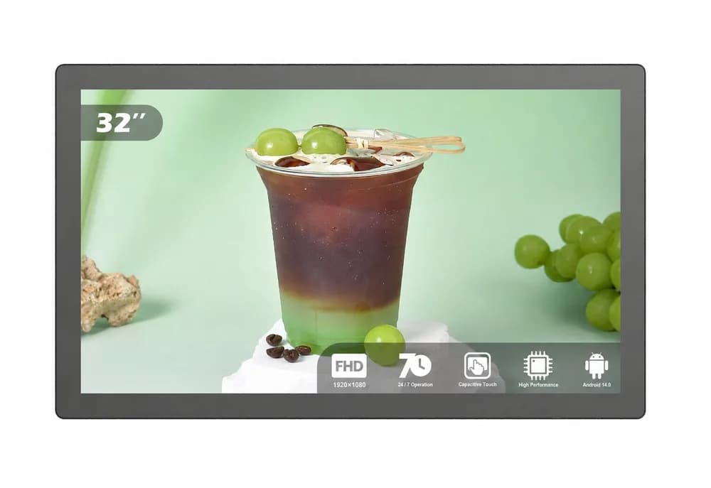 Display Touch EvoBoard 32″ – 1920 × 1080 Full HD, Android 14, Lango 6760, 4 GB RAM + 64 GB, PCAP 10 puncte, 24/7, model