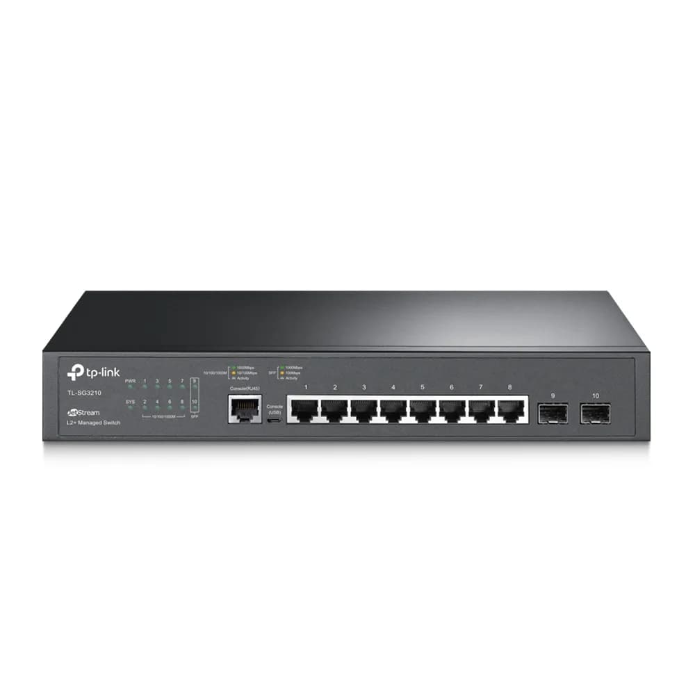 Switch TP-Link cu management L2+, 8 Porturi Gigabit, 2 x SFP Gigabit "TL-SG3210"