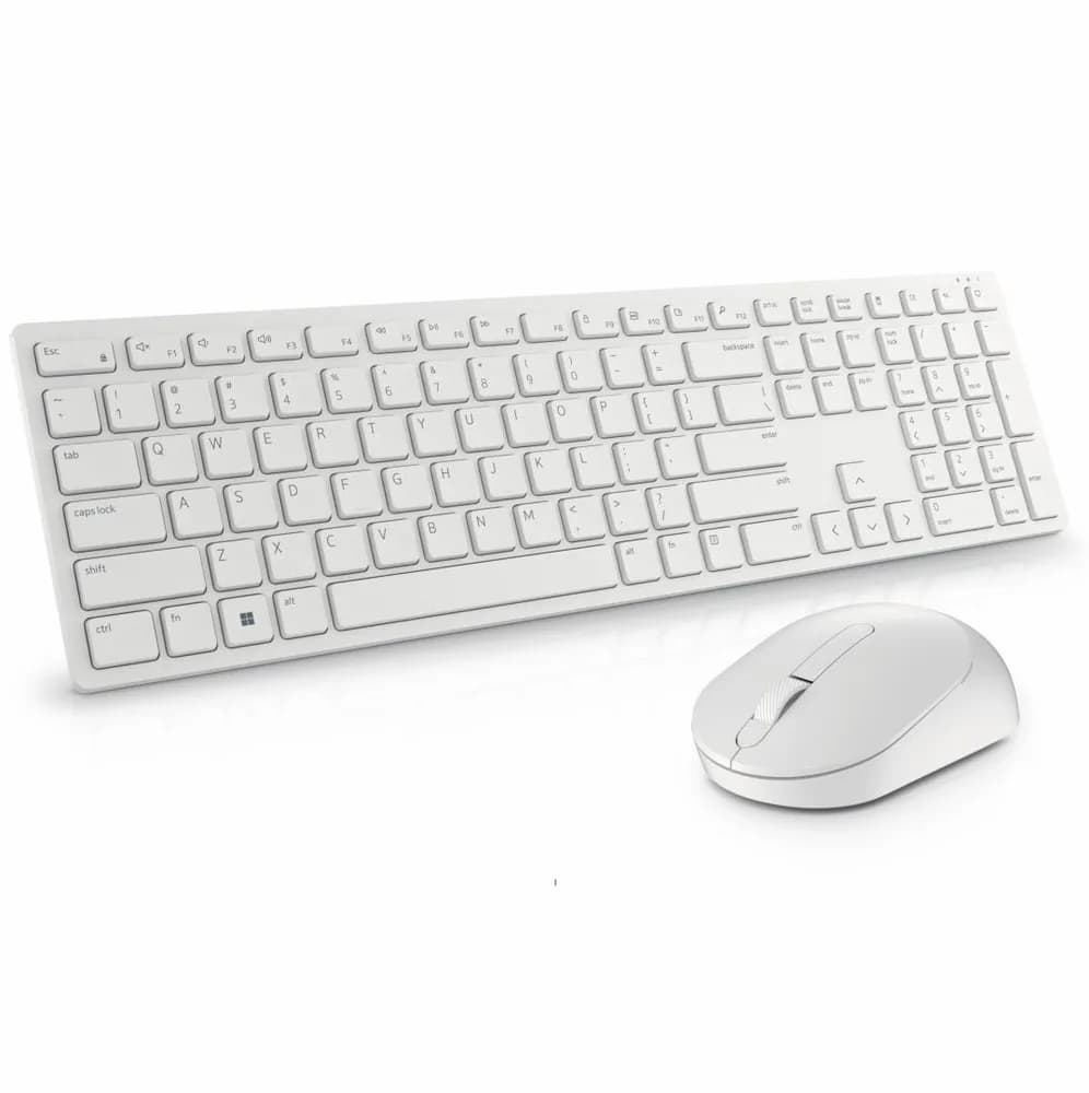 Kit Wireless tastatura si mouse Dell KM5221W, taste numerice, Alb