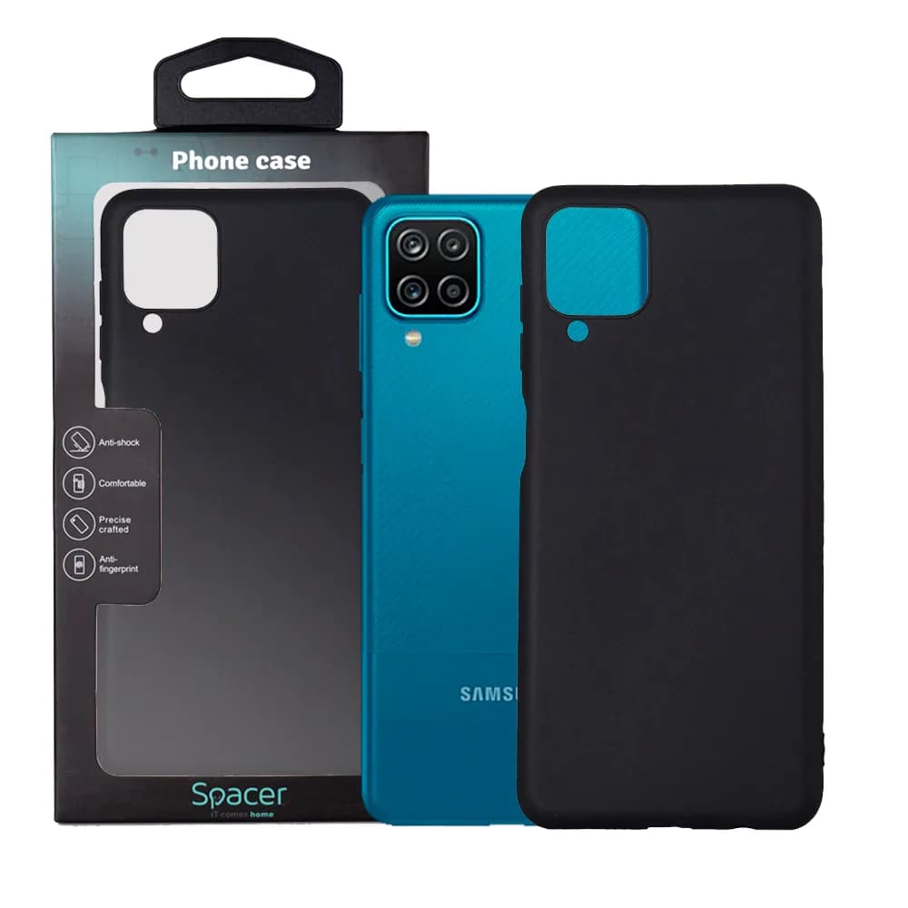 Husa Samsung Galaxy A12 Spacer, negru, grosime 1.5mm, material flexibil TPU "SPPC-SM-GX-A12-TPU"