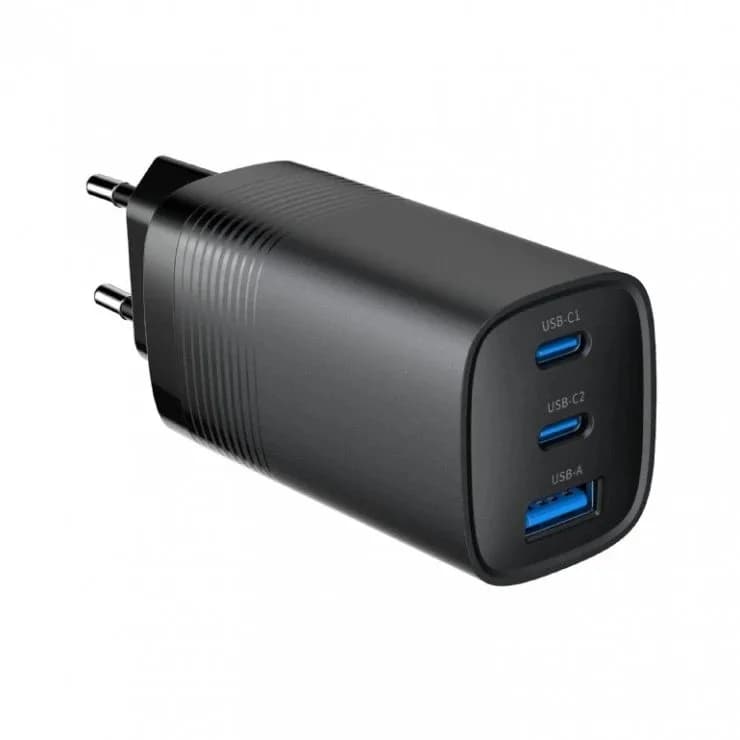 ALIMENTATOR retea 220V GEMBIRD, universal, 2 x USB Type-C 3.25A PD 65W, 1 x USB-A 3.0 maxim 2.25A QC 27W, negru, "TA-UC-PDQC65-01-BK"